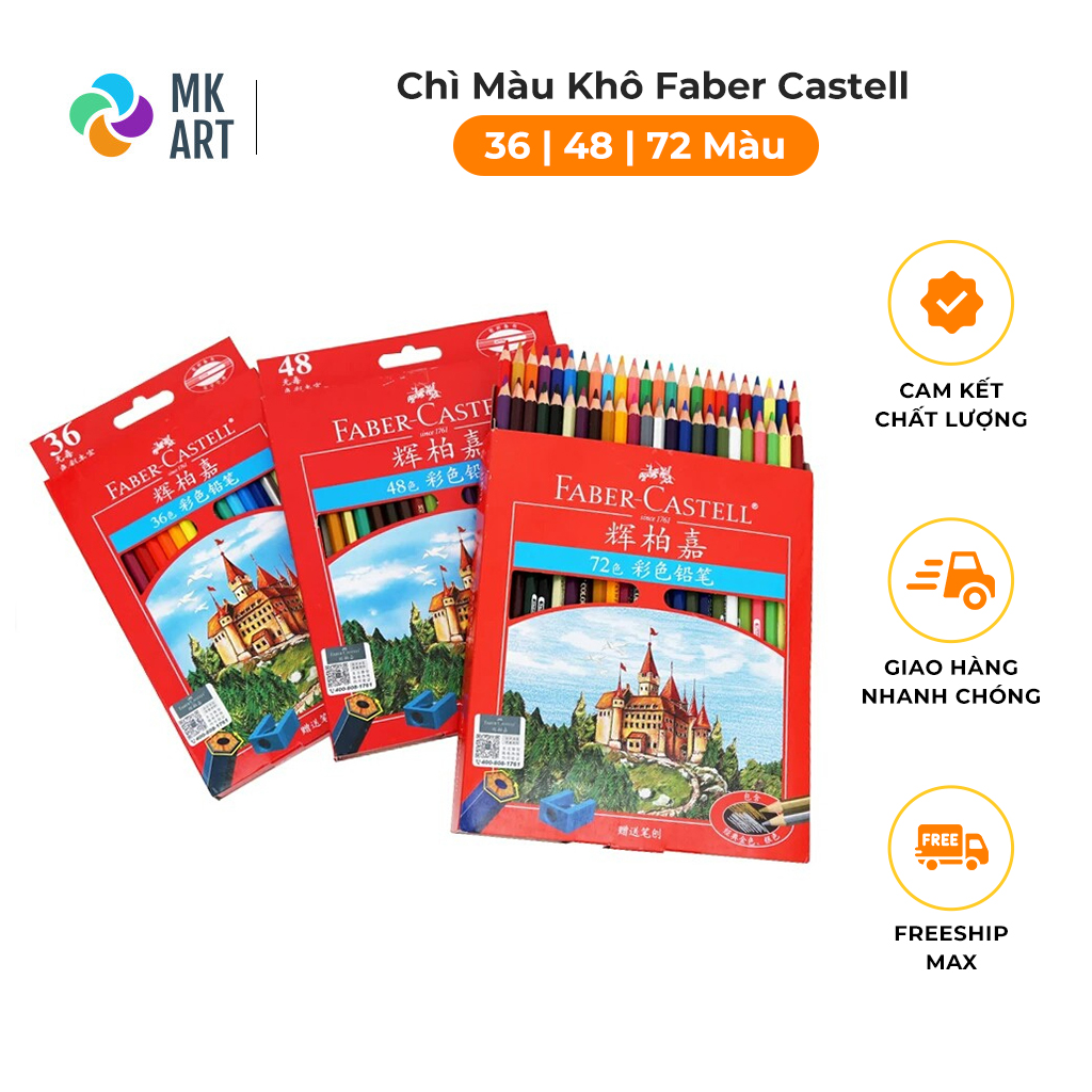 Chì Màu Faber Castell Hộp 24/36/48/72 Màu