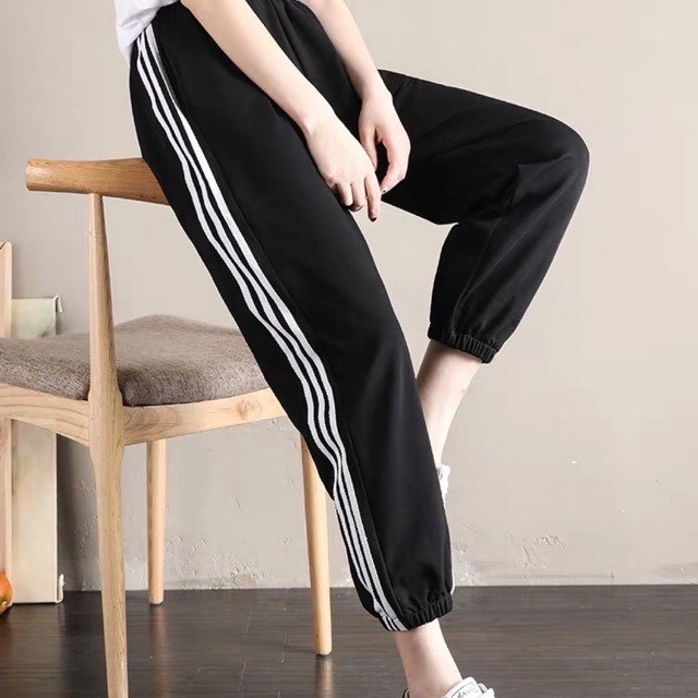 Quần bo gấu nữ ba sọc cá tính