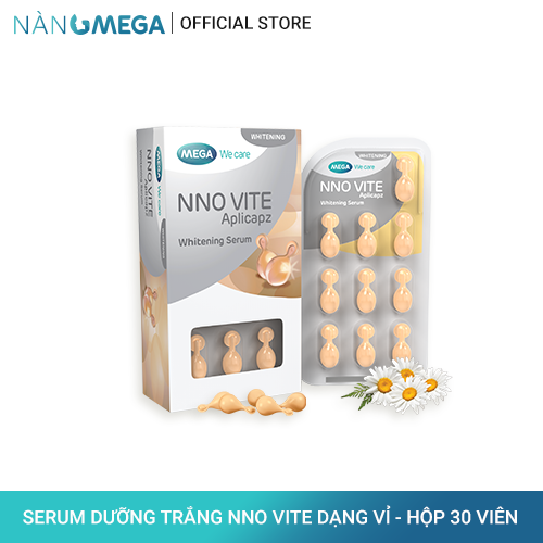 [HSD 2/2026] Serum dưỡng trắng da, mờ đốm nâu, đều màu da - Vitamin C, Vitamin E, Bisabolol - NNO VITE Mega We Care (30 viên)