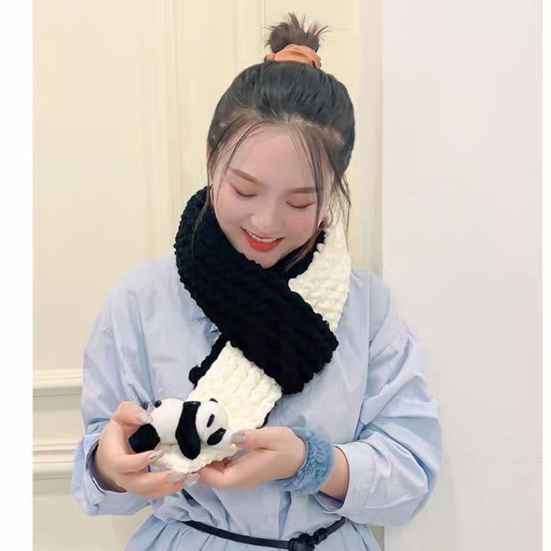 Set đan khăn len bông sữa phối màu đầy đủ nguyên liệu kèm video hướng dẫn