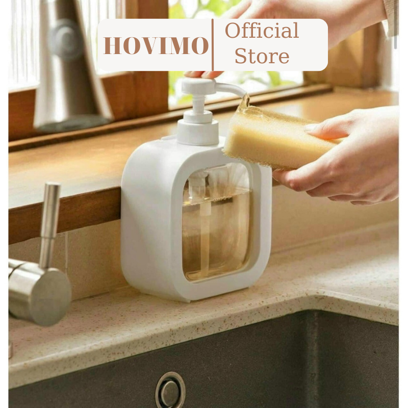 Bình chiết nước rửa tay sữa tắm dầu gội nước rửa chén thể tích 500 ml dáng vuông Hovimo D1.120