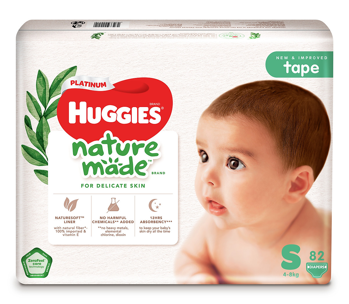 Tã Dán Siêu Cao Cấp Huggies Platinum Naturemade S82