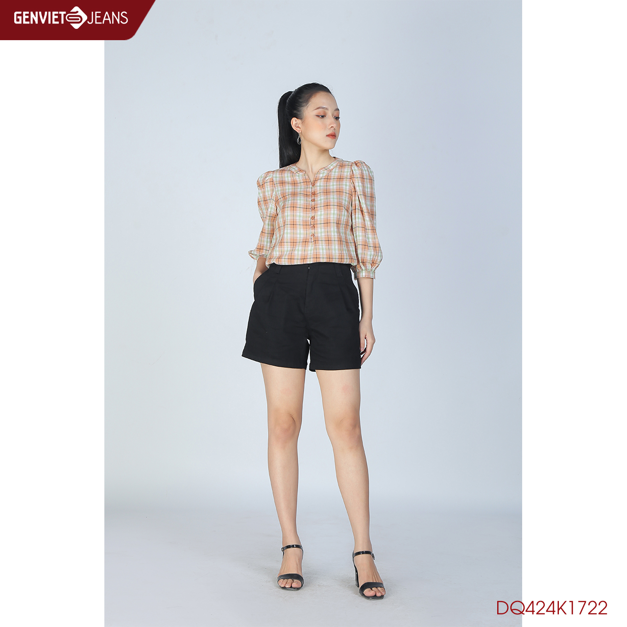 Quần sooc kaki nữ dq424k1722 genviet