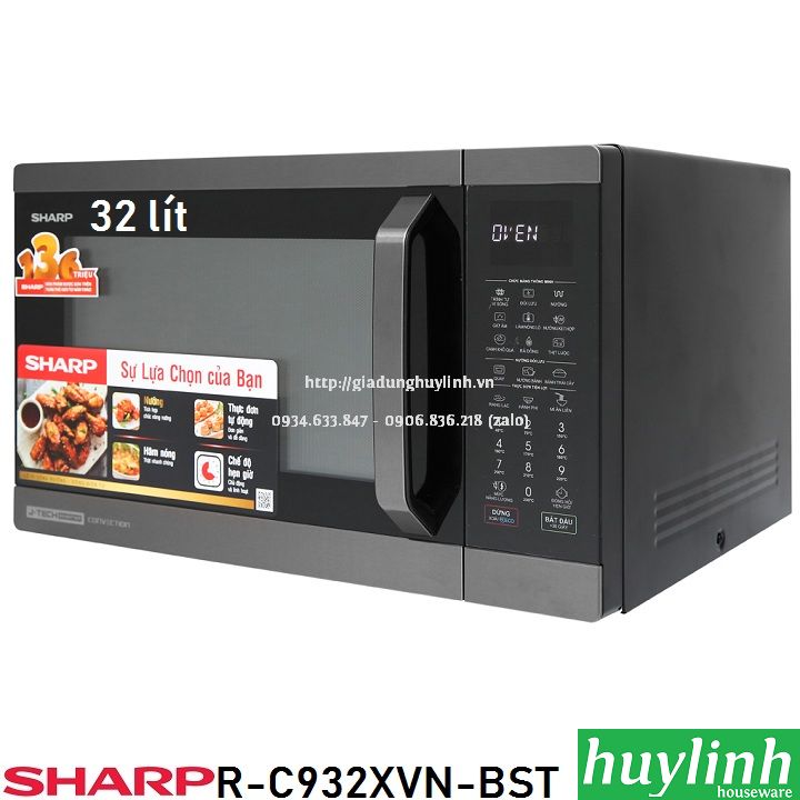 Lò vi sóng điện tử có nướng sharp r-c932xvn-bst - 32 lít