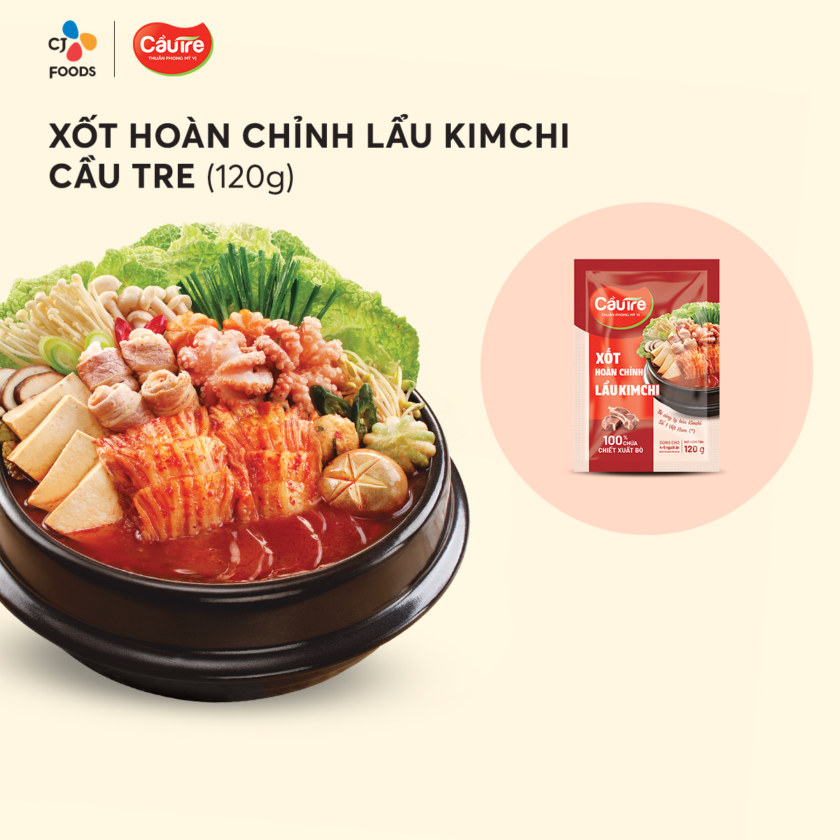 Xốt Lẩu hoàn chỉnh Cầu Tre 120g (Lẩu gà/ Lẩu kimchi/ Lẩu bò/ Lẩu Thái)