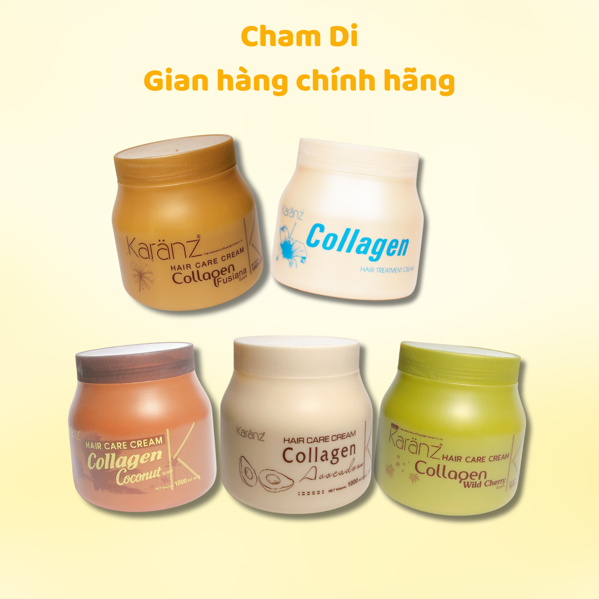 Kem ủ tóc karanz collagen, hấp ủ tóc giúp tái tạo phục hồi tóc từ gốc đến ngọn 1000ml