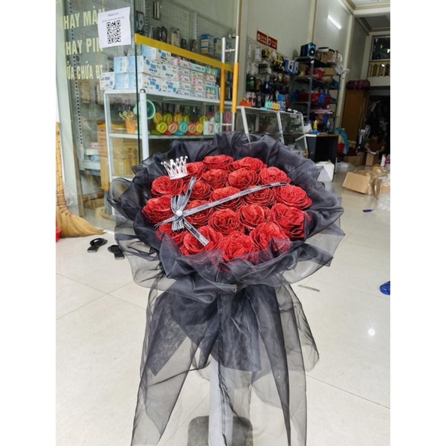 Bó 20 bông hoa nhũ kim tuyến sang chảnh