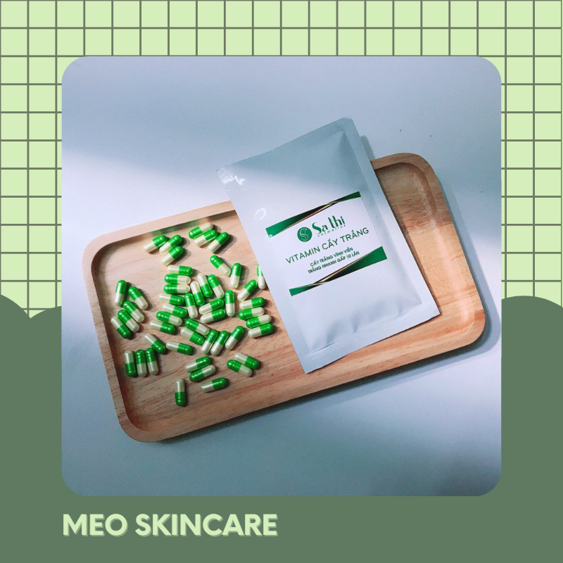 50 Viên cấy trắng Sa thị pha kem body, sữa tắm, tắm trắng kích da trắng nhanh gấp 5 lần