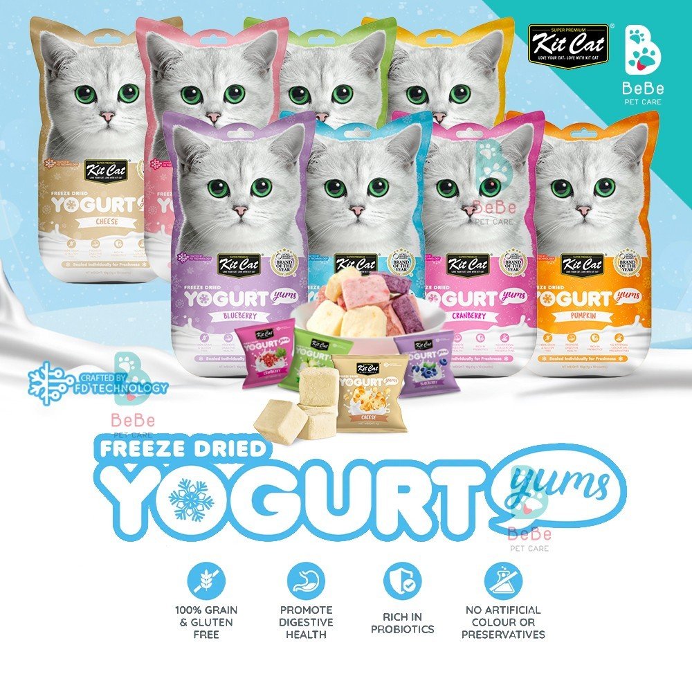 Bánh thưởng sữa chua sấy kitcat yogurt yums - snack thơm ngon cho các boss mèo