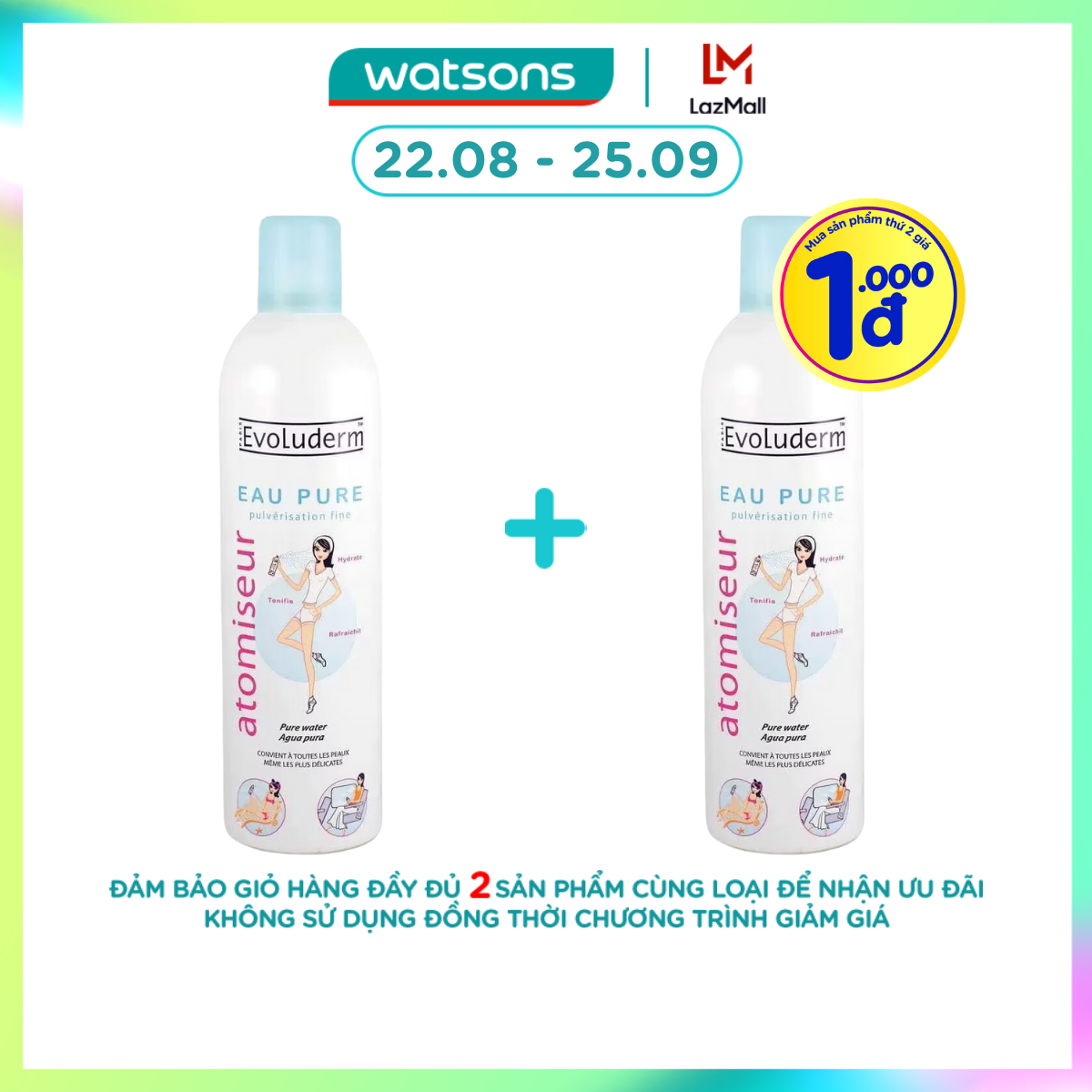 [1000đ SẢN PHẨM THỨ 2] Xịt Khoáng Evoluderm Cấp Ẩm Làm Dịu Da 400ml