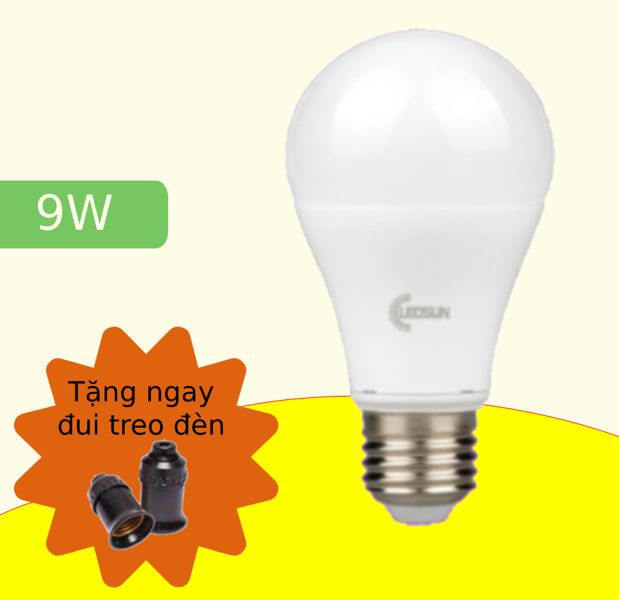 Combo 10 bóng đèn led bulb 3000k, 6500k đui e27 9w
