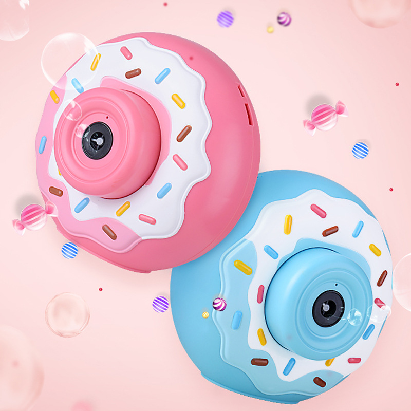 Máy chụp ảnh bắn bong bóng hình bánh donut siêu dễ thương tặng kèm pin