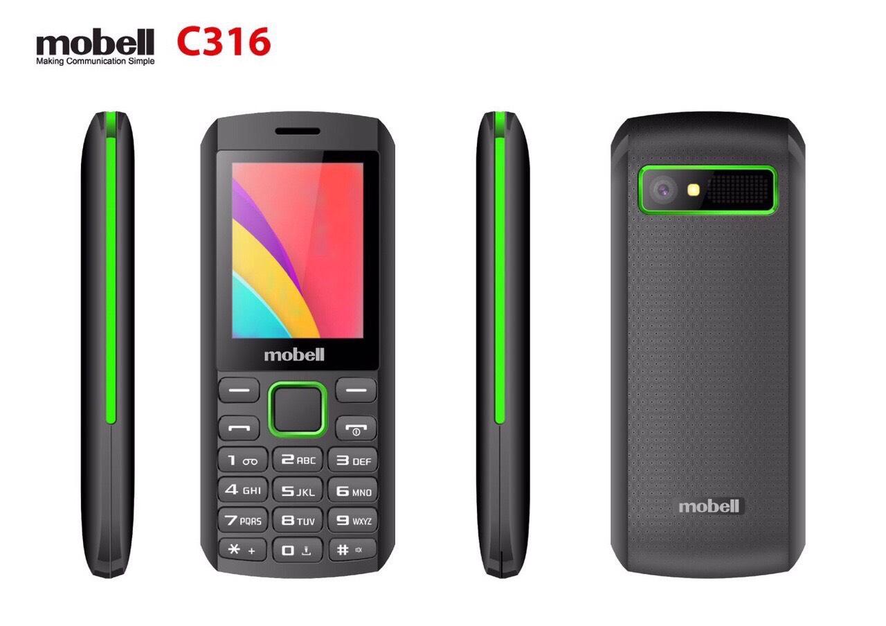 Điện thoại Mobell C316 Màn hình 2.4inch 2 sim 2 sóng, camera, Bluetooth ( Bảo hành 12 tháng)