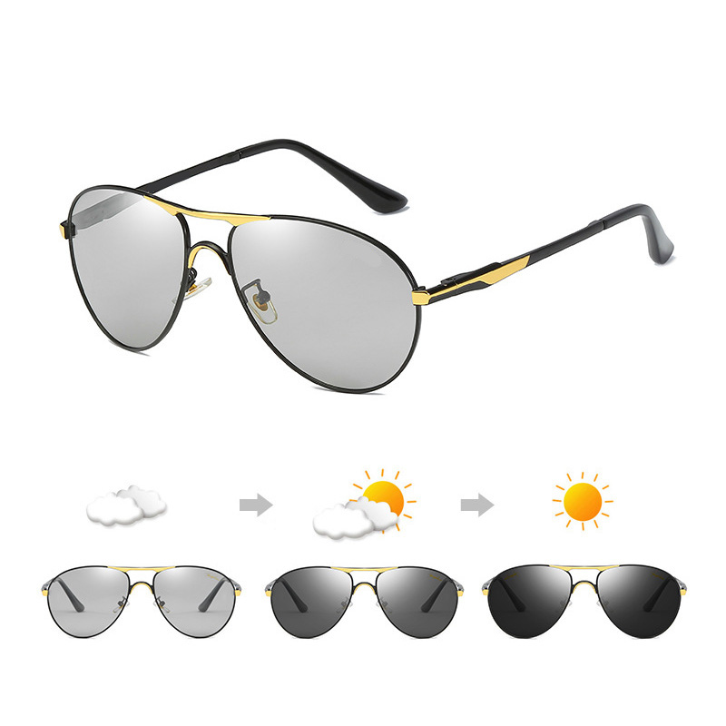 KÍNH ĐỔI MÀU NAM PHI CÔNG MẮT KÍNH PHÂN CỰC POLARIZED CHỐNG CHÓI GỌNG KIM LOẠI TẶNG HỘP DA KHĂN LAU