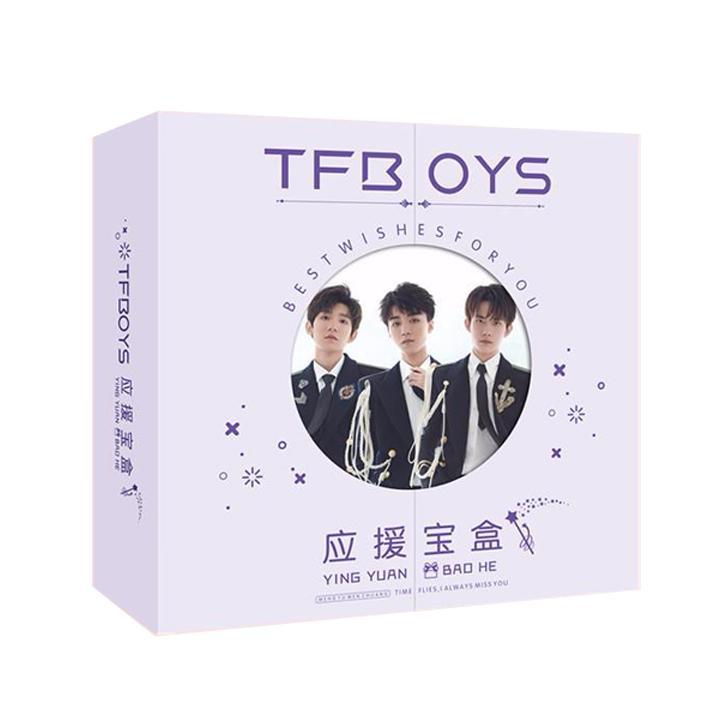 Hộp quà TFboys ảnh viền tròn có poster postcard bookmark banner huy hiệu thiếp ảnh dán album ảnh