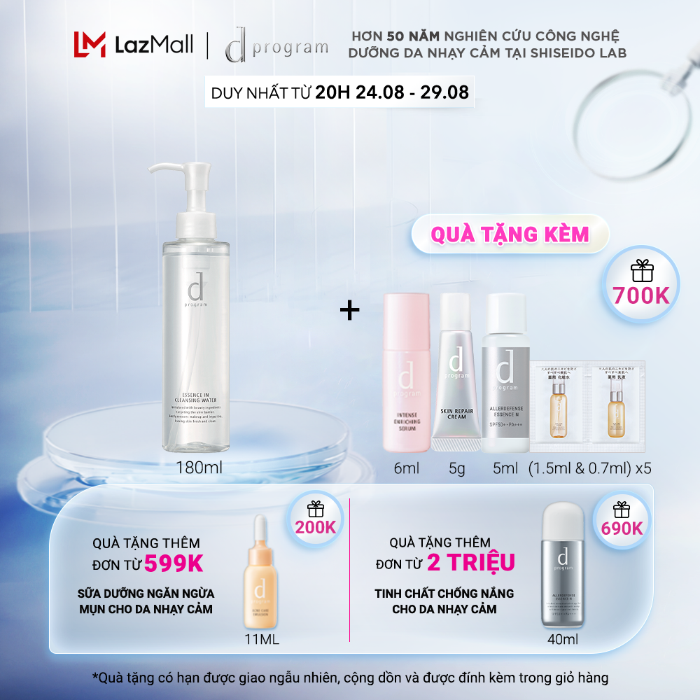 Nước tẩy trang dưỡng da dProgram Essence In Cleansing Water 180ml