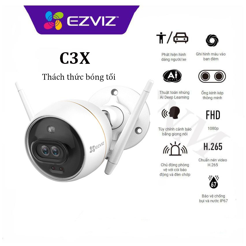 [HCM]Camera EZVIZ C3X CS-CV310 2.0Mp Full HD 1080p Ban Đêm Có Màu