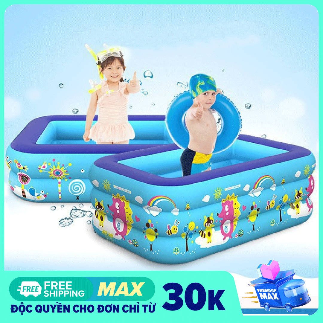 [HÀNG ĐẸP- 2 ĐÁY CHẤT DÀY] Bể bơi cho bé yêu hình chữ nhật 2 tầng, 3 tầng đủ các size cho phụ huynh lựa chọn ạ, Hồ Bơi Phao Cho Bé bơi tắm tại nhà chống trơn trượt