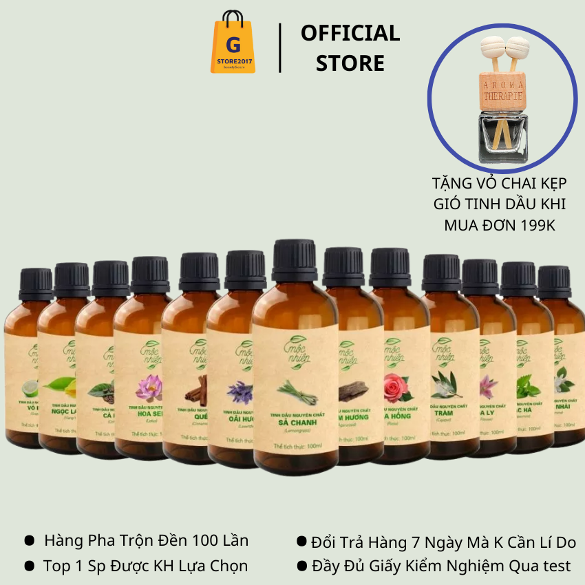 Tinh Dầu Cao Cấp Mộc Nhiên Chính Hãng 10ml 100ml Chai Xịt & Treo Xe Oto Tinh Dầu Xông Thơm Phòng Ngủ Khuếch Tán Đuổi Muỗi Khử Mùi Ô Tô Nguyên Chất