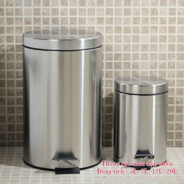 Thùng rác inox chân đạp 20 lít