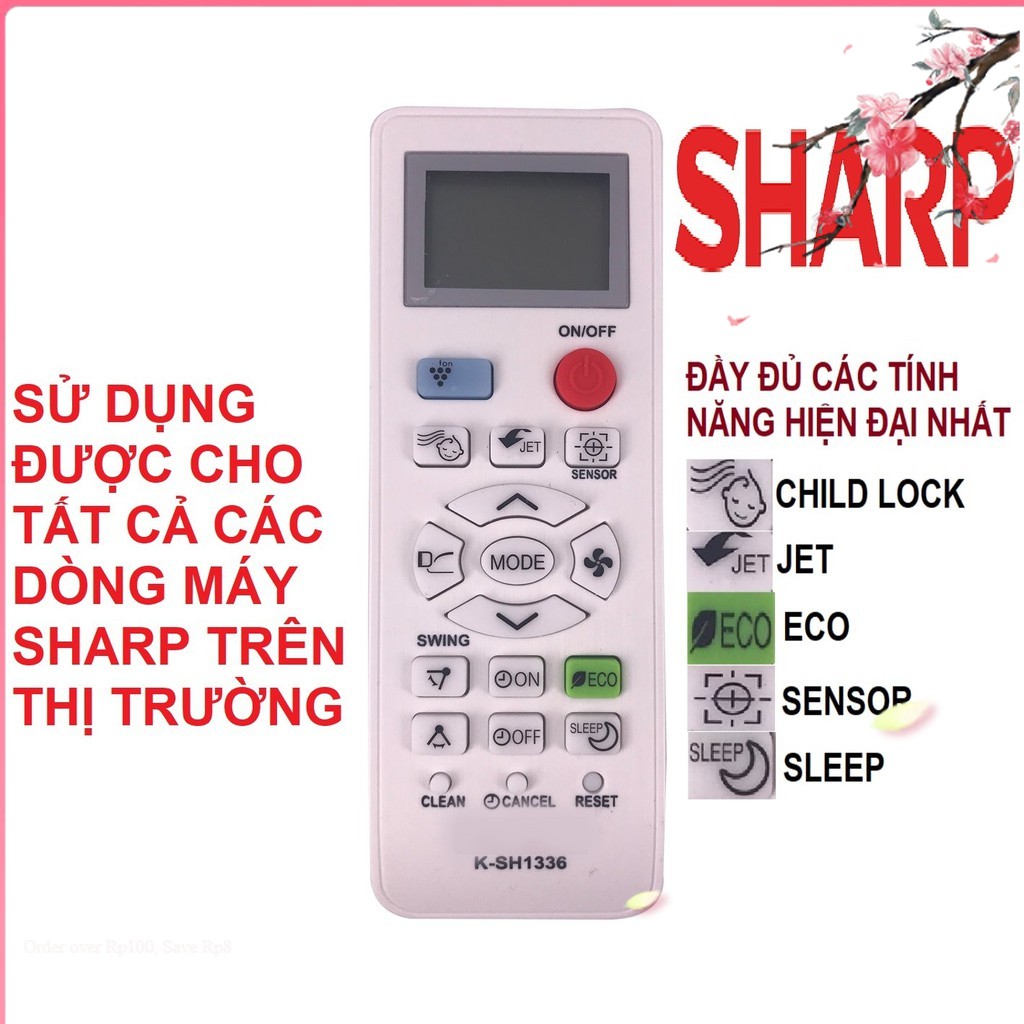 Remote máy lạnh sharp k-sh1336 - điều khiển điều hòa sharp k-sh1336
