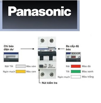 PANASONIC - RCBO ( CB chống giật) 6A / 16A / 20A / 25A / 32A/ 40A / 50A / 63A ( BBDE20631CNV / BBDE21631CNV /BBDE22031CNV / BBDE22531CNV / BBDE23231CNV / BBDE24031CNV / BBDE25031CNV / BBDE26331CNV )