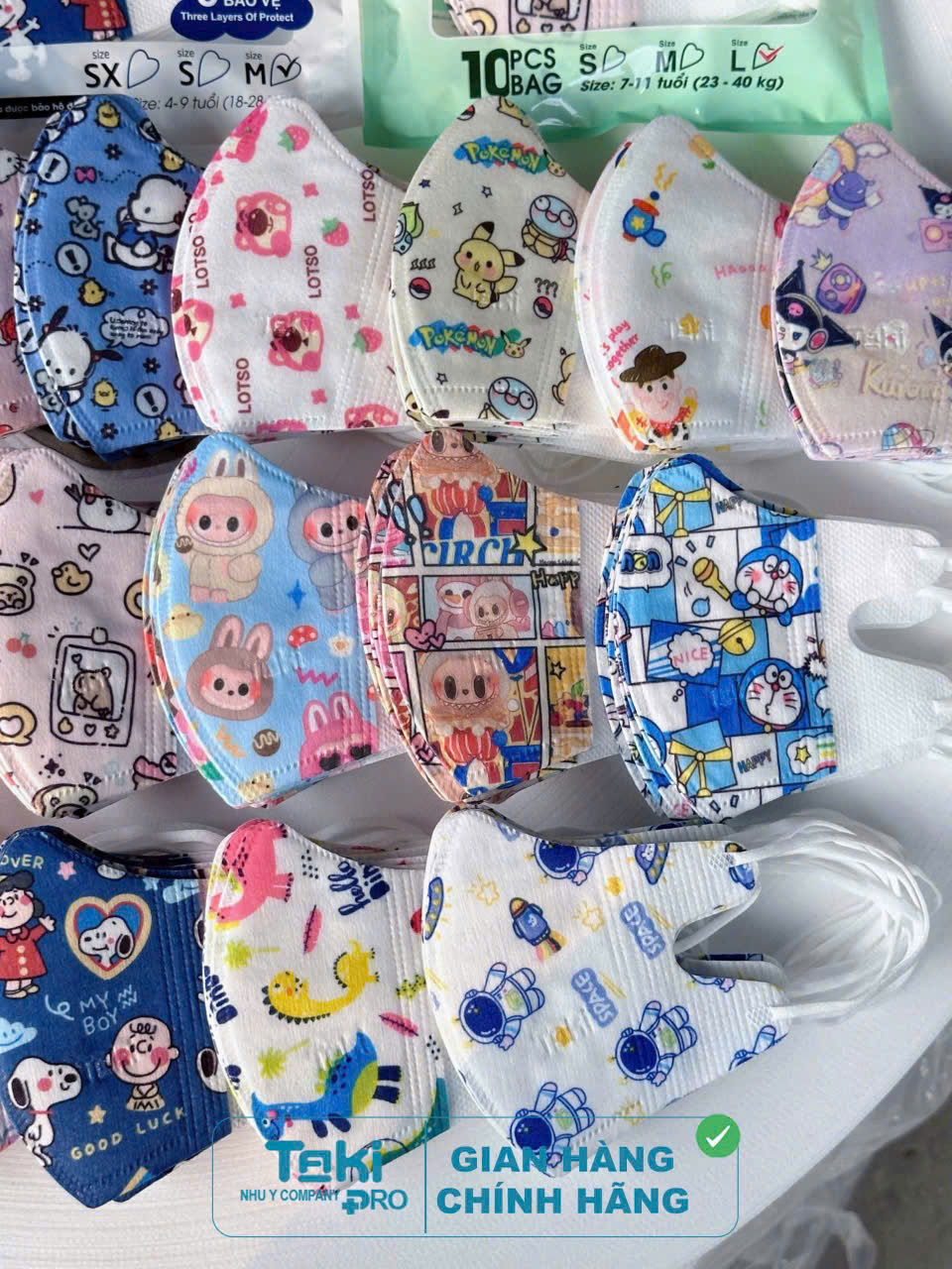  COMBO 50-100 cái khẩu trang 5D TAKI MASK CHO BÉ chất liệu VẢI LỤA cao cấp nhiều mẫu mới mix ngẫu nhiên cho các bé 0-11 TUỔI 