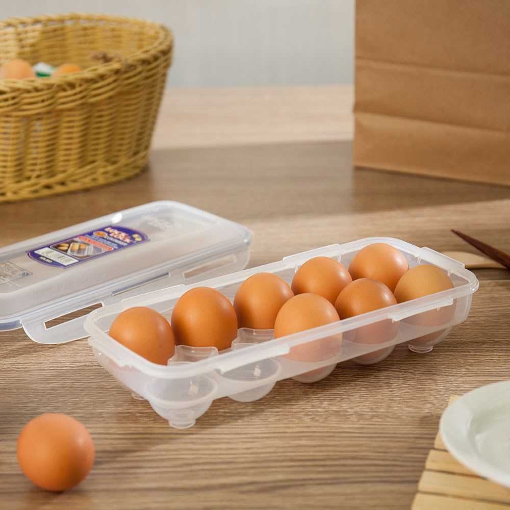 Hộp đựng trứng Lock&Lock 12 ngăn, Khay đựng trứng trong tủ lạnh có nắp đậy tiện dụng
