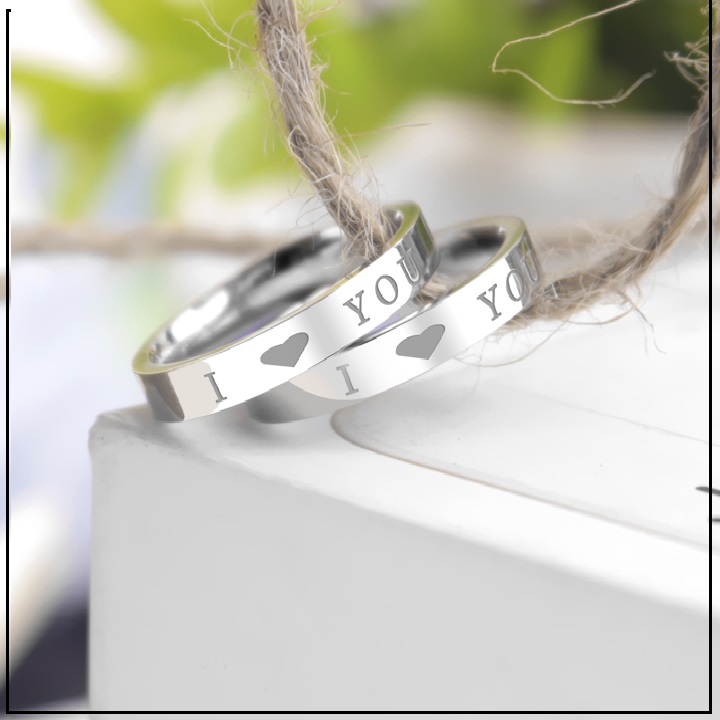 Nhẫn cặp nam nữ cao cấp inox không đen giá rẻ - ncqc02