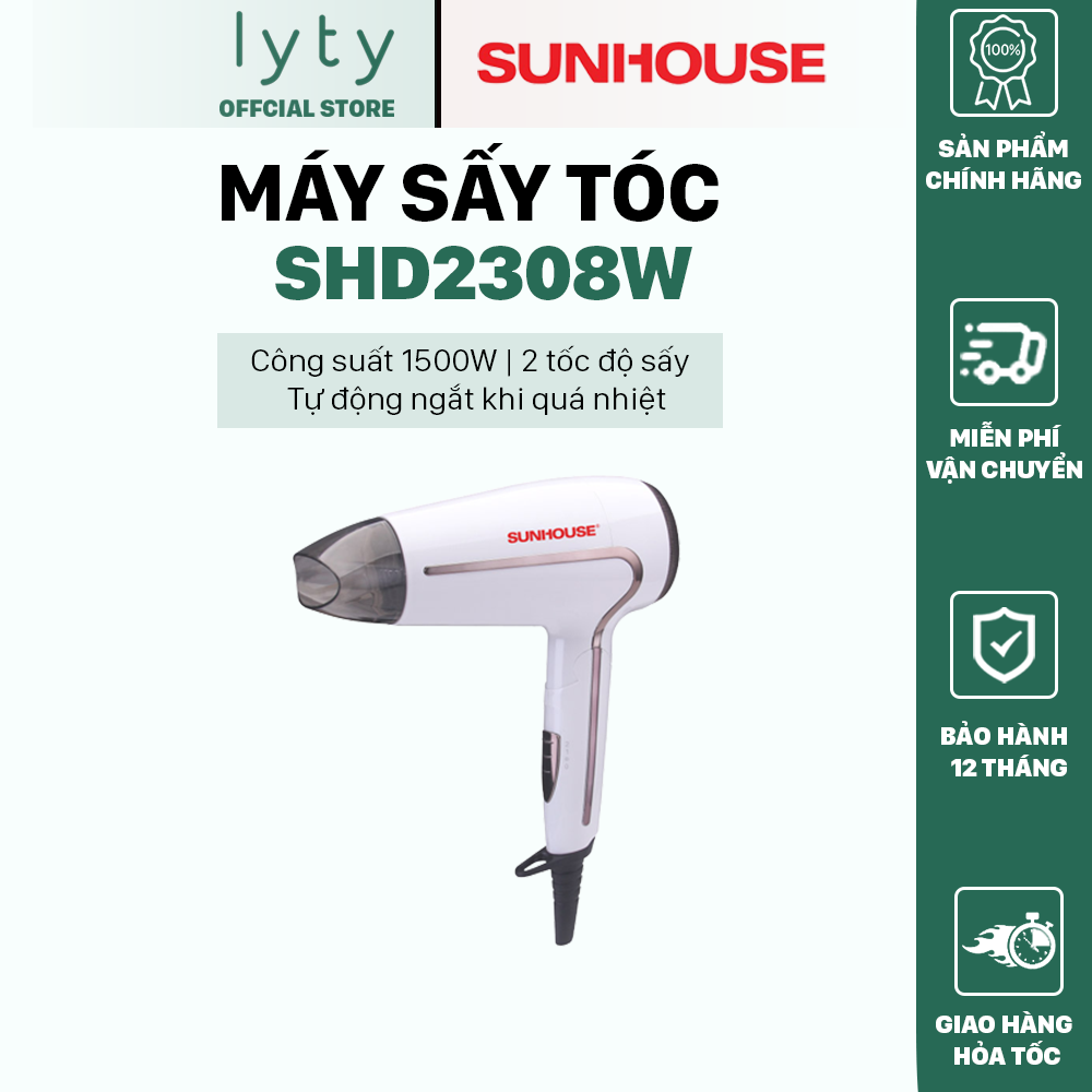 Máy sấy tóc sunhouse shd2308w shd2309 - bảo hành toàn quốc 12 tháng
