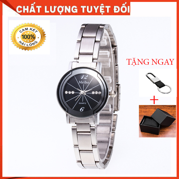 ĐỒNG HỒ NỮ MAIBO DÂY KIM LOẠI MẶT TRÒN THỜI TRANG SIÊU ĐẸP