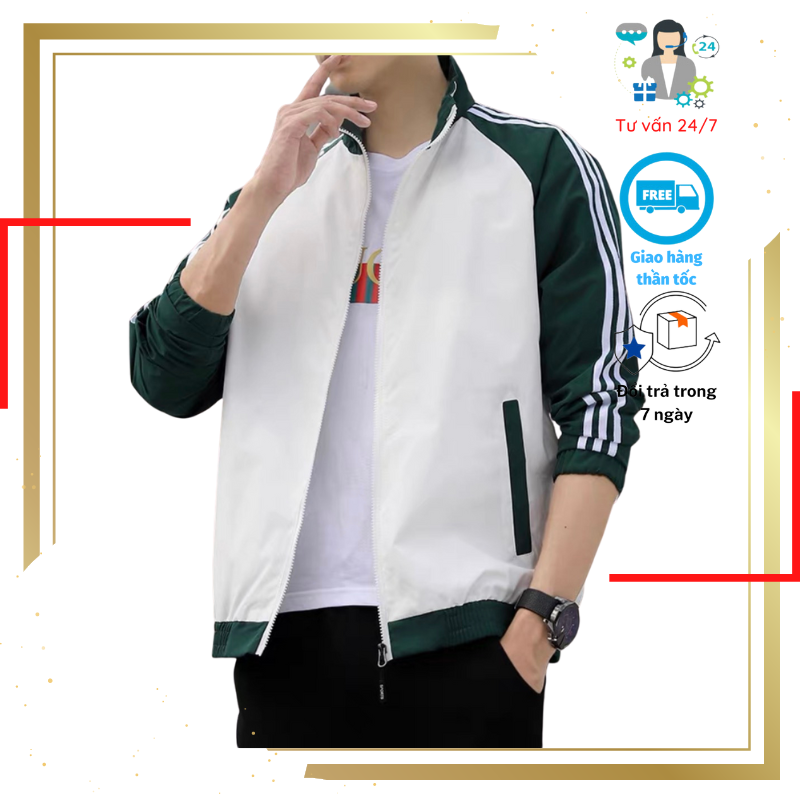 Áo khoác dù bomber unisex màu sắc trẻ trυng phong cách, Áo khoác gió bomber chất dù