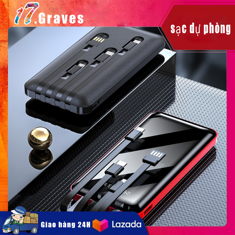 Sạc dự phòng 10000/20000mAh màn hình hiển thị võ nhôm kim loại cao cấp chính hàng dành cho iPhone Samsung OPPO VIVO HUAWEI XIAOMI cục sạc dự phòng