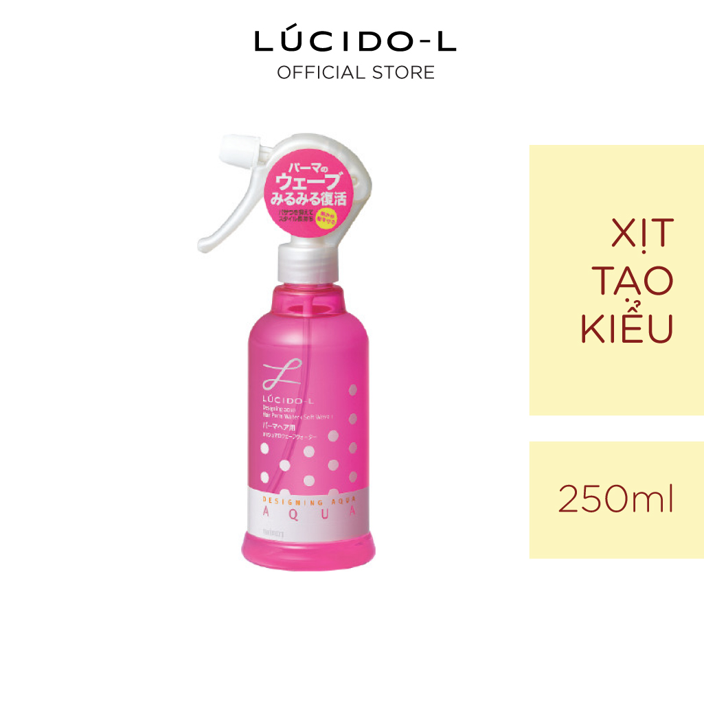 Nước Xịt Tạo Kiểu Tóc Uốn LÚCIDO-L DESIGNING AQUA HAIR PERM WATER SOFT WAVE 250ml
