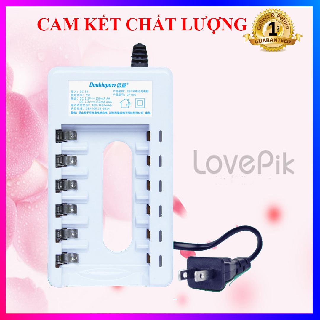 Sạc pin aa/aaa 6 cổng doublepow dp-b06