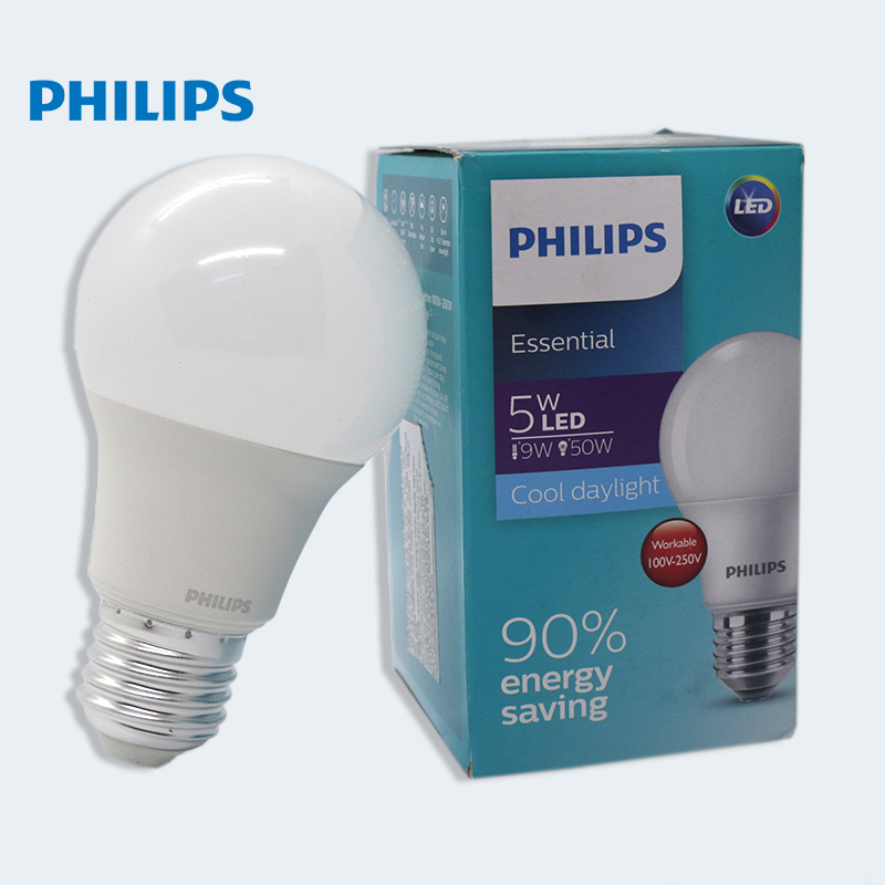 Bóng đèn led tròn bulb essential 5w e27 ánh sáng vàng 3000k - trắng 6500k tiết kiện điện