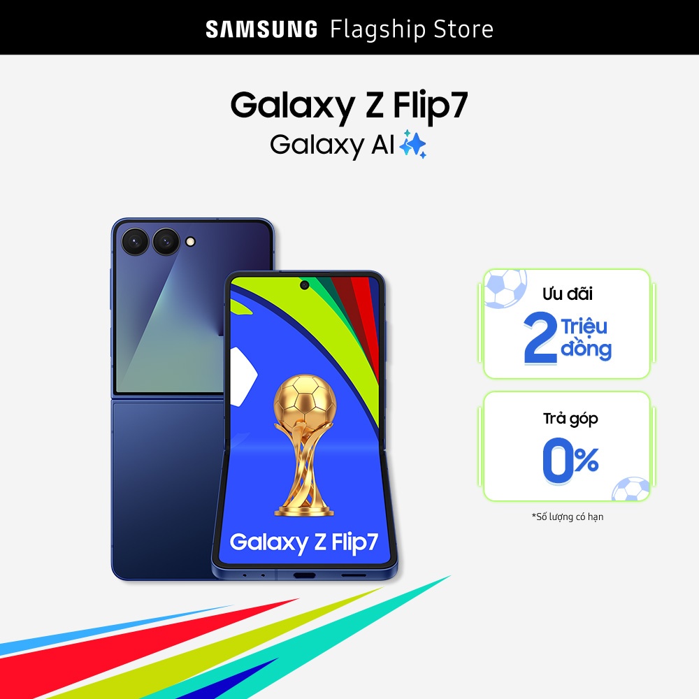 [SIÊU SALE GIỮA NĂM 20H 5-8.6] Điện thoại Samsung Galaxy Z Flip7, Điện thoại AI, Màn hình ngoài vô cực 4.1", Camera selfie 50MP, Mỏng nhất
