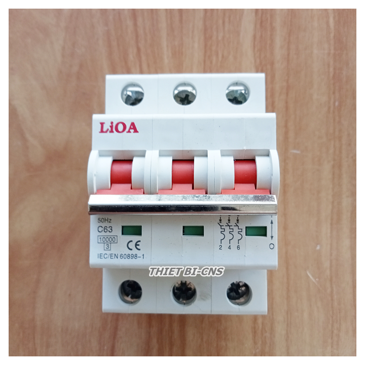 Aptomat  - Cầu dao Tự động LiOA 3P 63A/10kA - Chính hãng