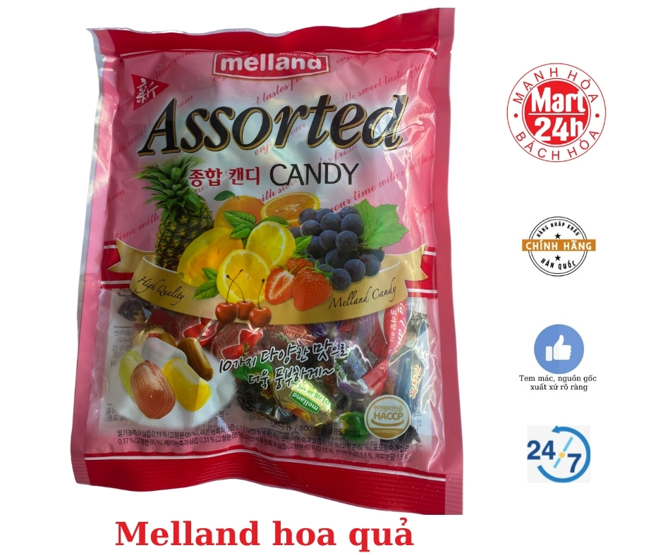 Kẹo Melland vị hoa quả Hàn Quốc 300g - Melland Assorter Candy