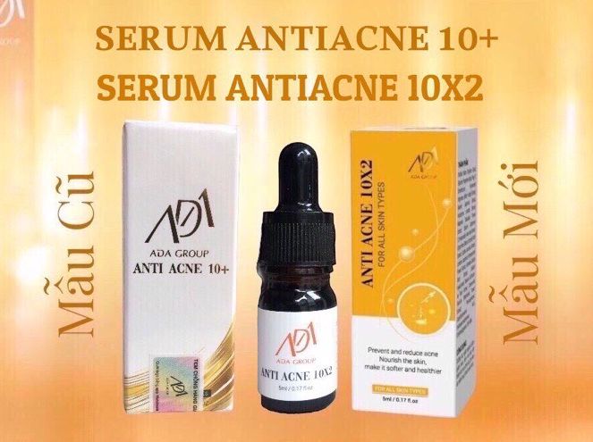 Serum Mụn Antiacne 10+ (10x2) ADA Group Hỗ Trợ Mụn Viêm,Mụn Ẩn,Mụn Đầu Đen,Thanh Lọc Da (10ml)