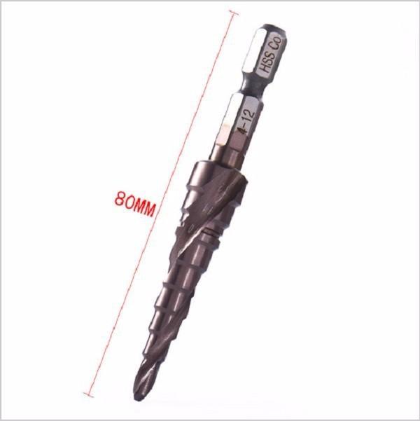 Mũi Khoan Tháp Thép Gió HSS Mạ Coban, Mũi Khoan Sắt, Mũi Khoan Nhôm, Mũi Khoan Inox, Mũi Khoan Đa Tầng, Mũi Khoét Cửa Nhôm