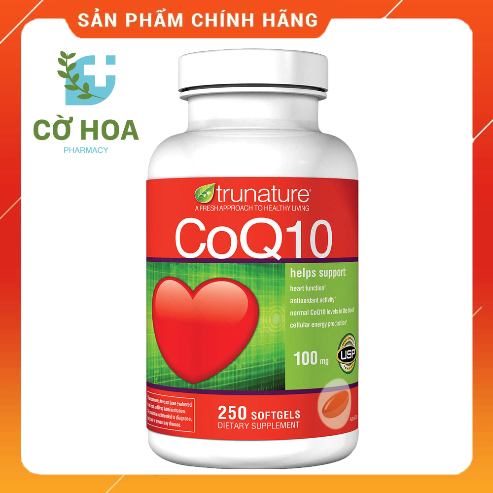 Viên hỗ trợ tim mạch trunature CoQ10 100mg - Hộp 250 viên