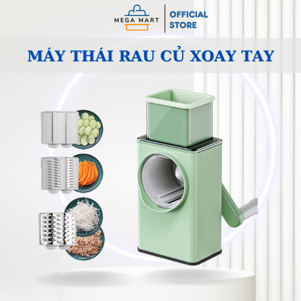 Máy thái lát rau củ đa năng kèm 6 lưỡi dao cắt - thái lát bào cắt củ quả