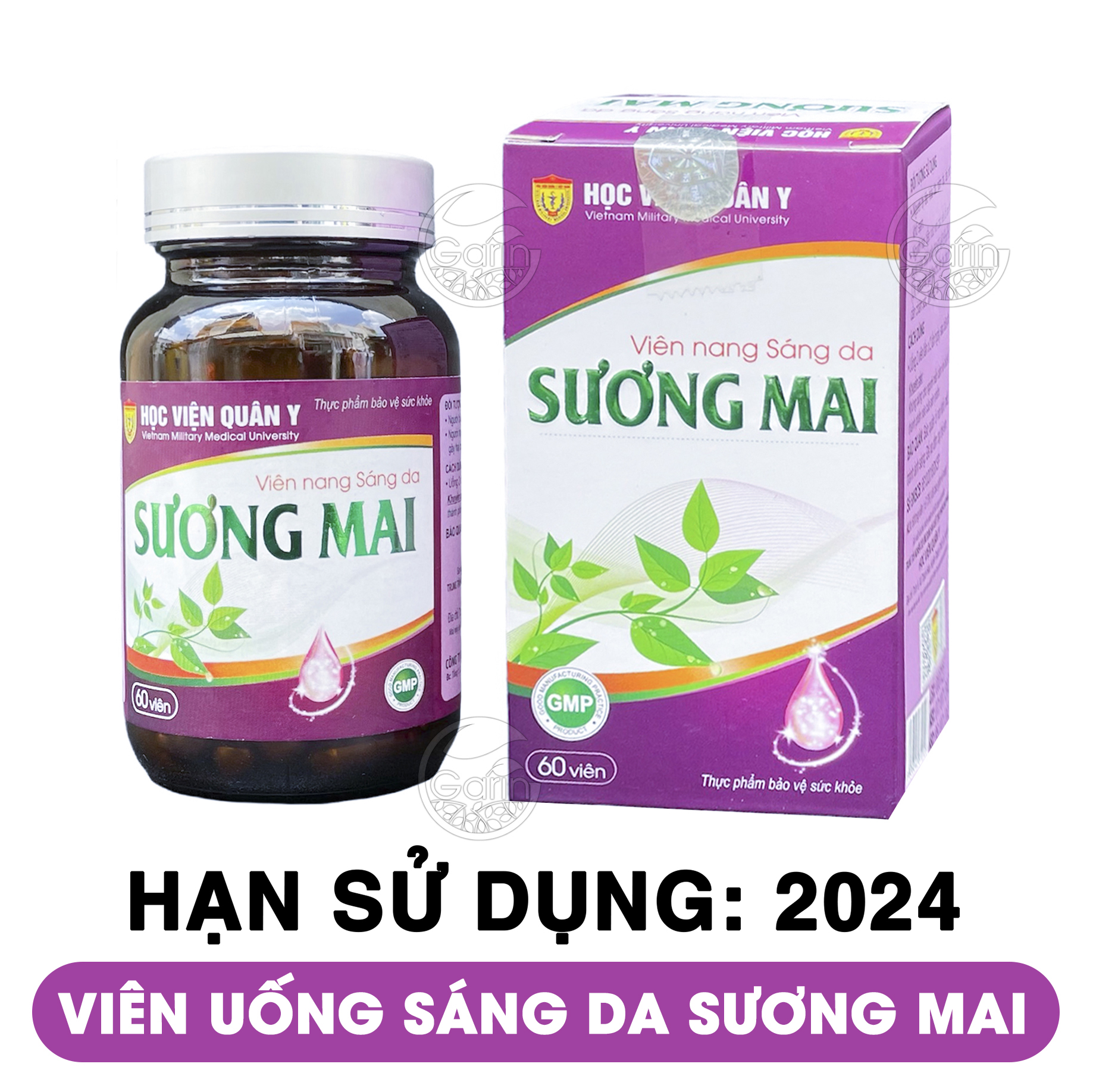 Viên uống sáng da sương mai Học Viện Quân Y 60 viên làm mờ nám, tàn nhang, bổ sung dưỡng chất cho làn da săn chắc, trẻ trung, trắng hồng tự nhiên Học Viện Quân Y Việt Nam