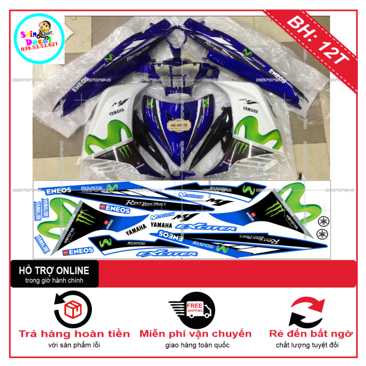 Tem xe exciter 2011 movistar trắng xanh gp