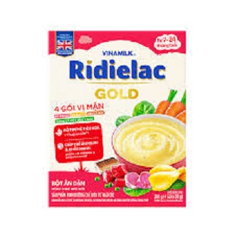 Bột ăn dặm ridielac gold đủ loại hộp giấy 200g - 4 gói vị mặn - 200g