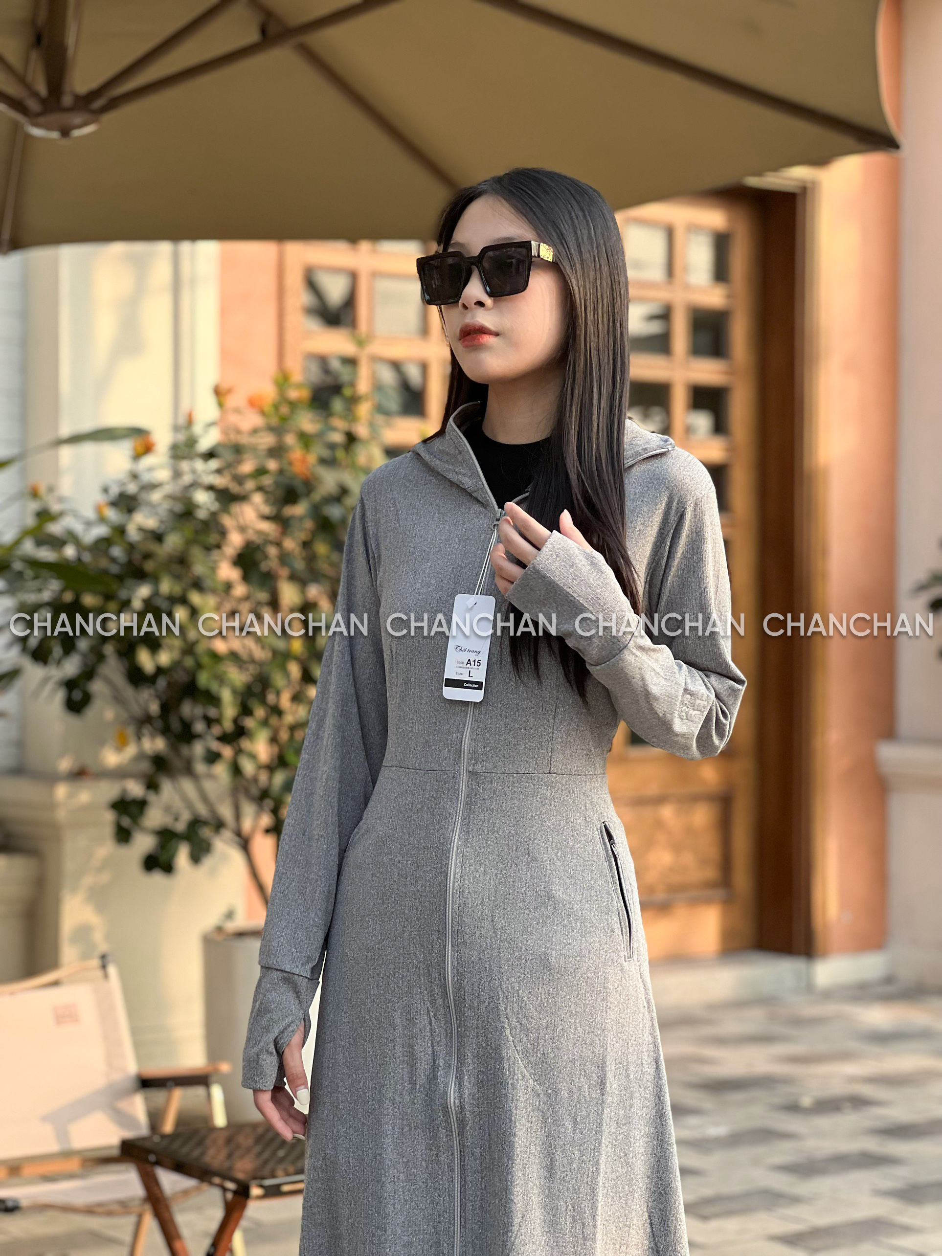 Áo chống nắng dáng dài cao cấp- áo choàng nắng chất thun lạnh hàn siêu đẹp dáng dài