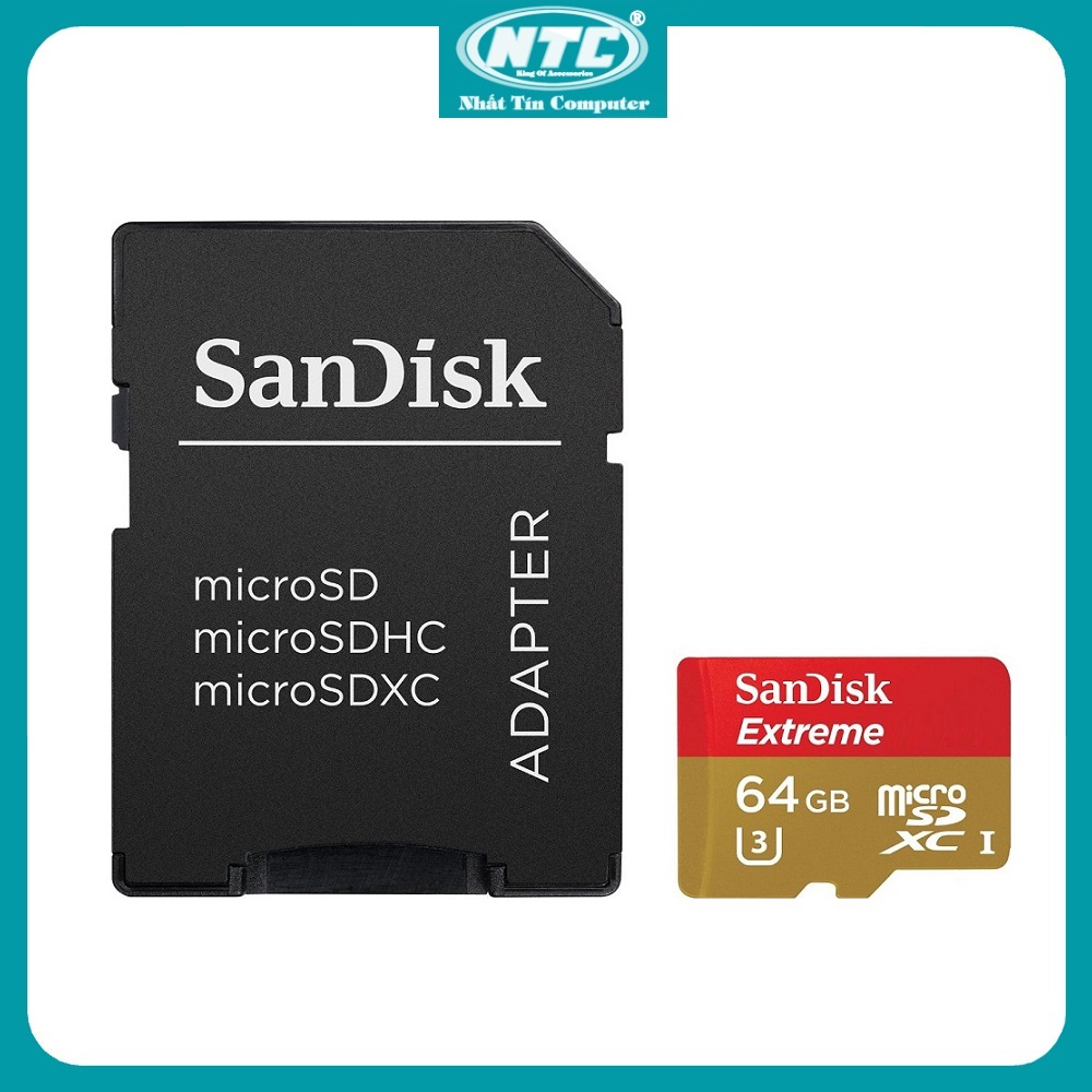 Thẻ nhớ microsdxc sandisk extreme 64gb 600x 90mb/s u3 4k - nhất tín computer