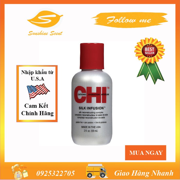 [HCM]SERUM DƯỠNG TÓC CHI SILK INFUSION 59ML