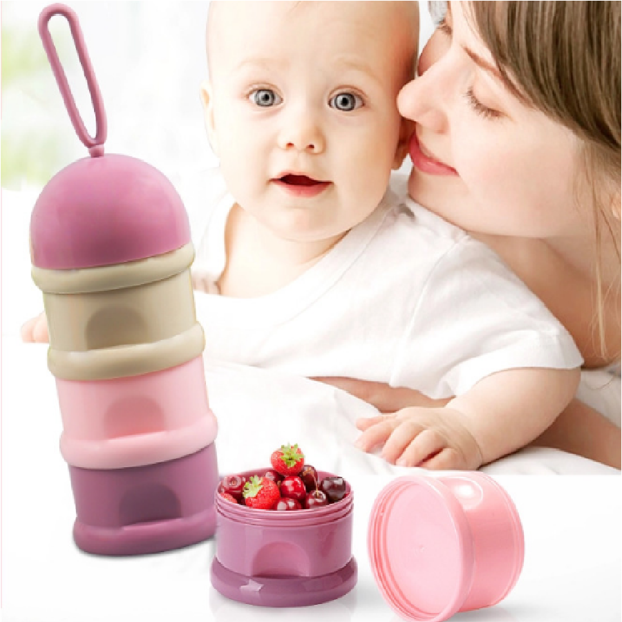 Hộp chia sữa nhiều ngăn, đựng sữa bột, đồ ăn khô cho bé tiện lợi